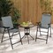 Patio Folding Bar Stool Set Of 2 With Metal Frame And Footrest